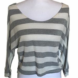 3/$8🎉Charlotte Russe Gray white block striped top